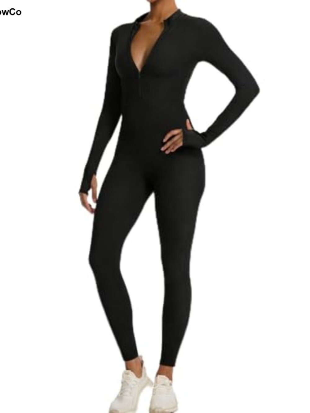 Long Sleeve Zip Up Bodycon Jumpsuit Romper